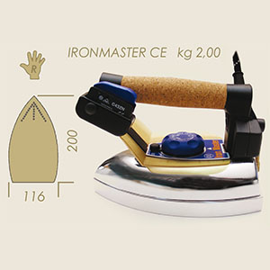 2F Ironmaster CE Elektrodampfbügeleisen Kg 2,000 A=200 B=116
