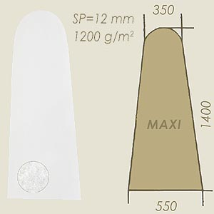 geschnittener Filz sp=12 Modell MAXI A=350 B=1400 C=550