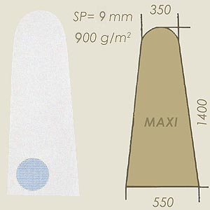 geschnittener Filz sp=9 Modell MAXI mit Netz A=350 B=1400 C=550