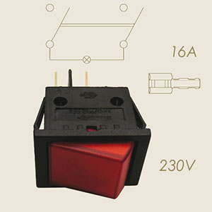 roter Lichtschalter 4 Faston 220 V/16A.