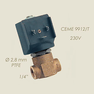 Ceme ES 9912 2.8mm Teflon 1/4"II II 220 V Magnetventil